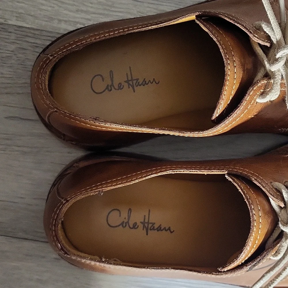 Cole Haan Mens 8 1/2M Oxford Leather Dress Shoes Brown Lace Up CO5324‎